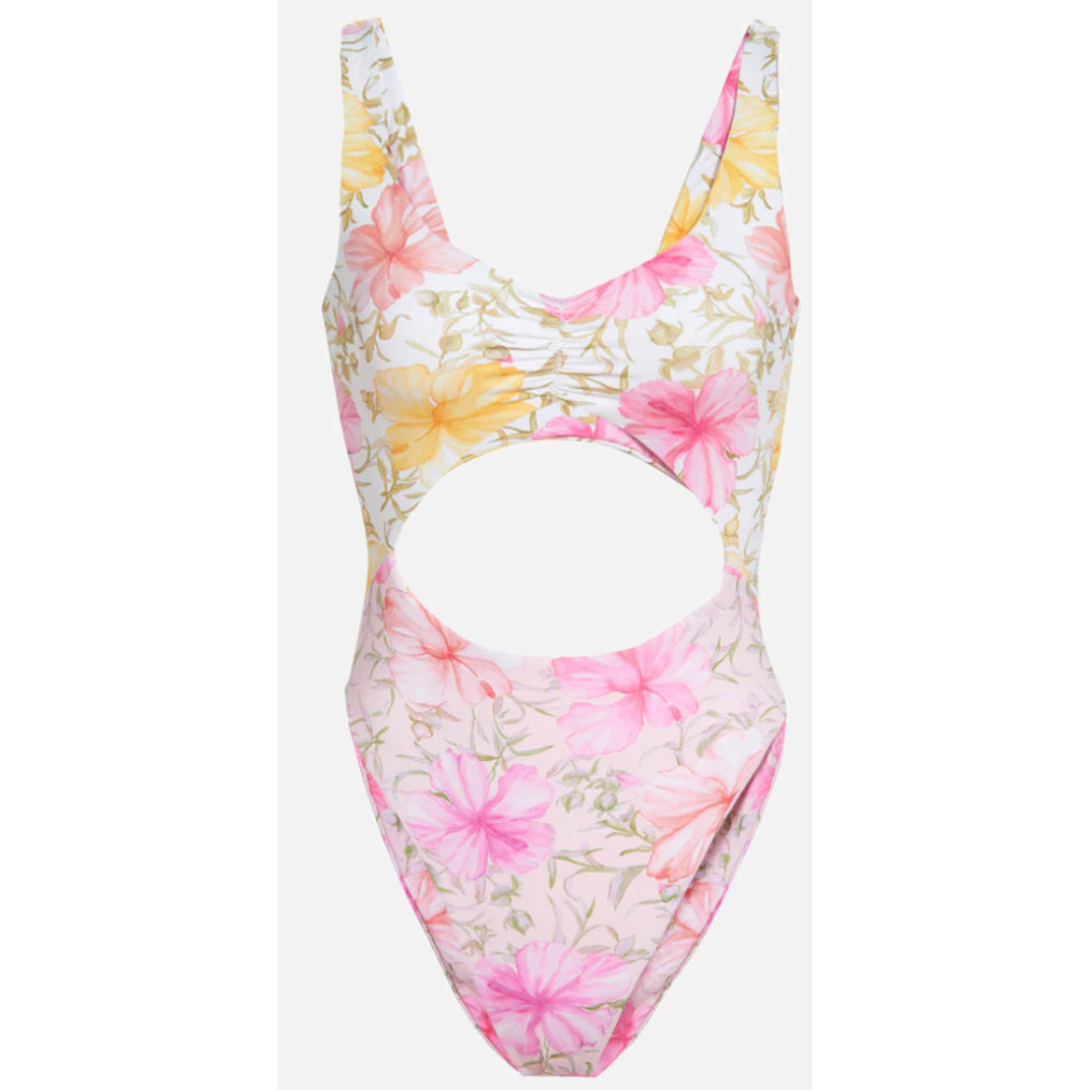 LoveShackFancy X Hurley Hawaiian hibiscus Cheeky one piece NWT Women’s Size M